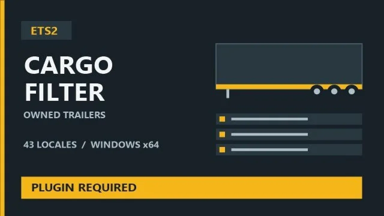 ETS2 Cargo Filter - Owned Trailers in Euro Truck Simulator 2