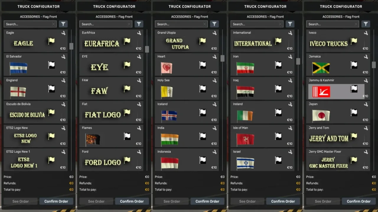 GMC Community Flags for Nimit Vehicles v5.8 in Euro Truck Simulator 2