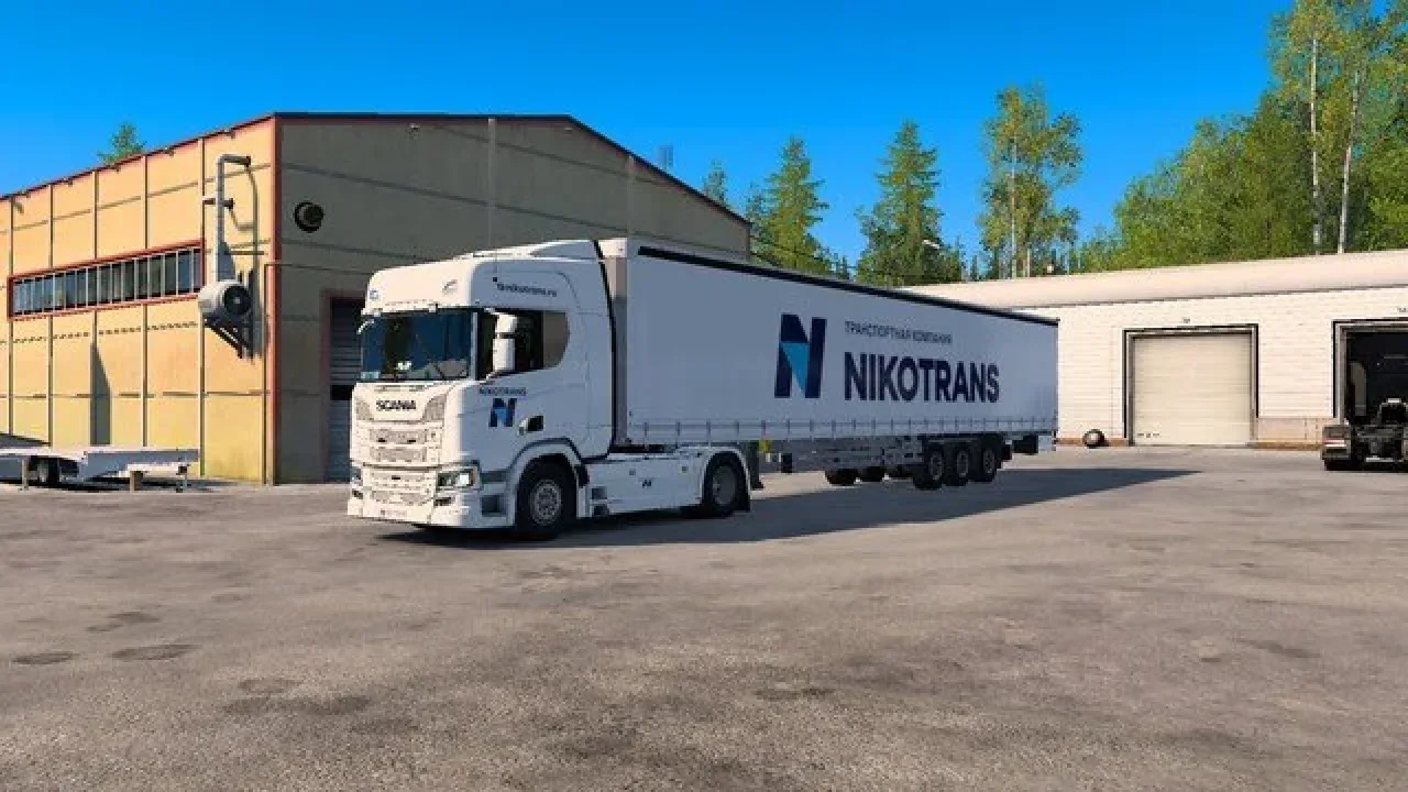 NIKOTRANS Skin for Scania R/S and Schmitz S.CS in Euro Truck Simulator 2