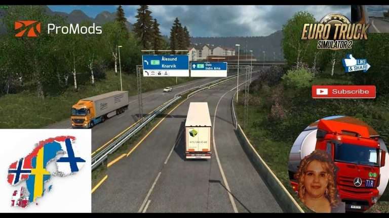 Euro Truck Simulator 2 (1.31) Scandinavia Mod ProMods map add-on v0.4 for 1.31.x + DLC's & Mods