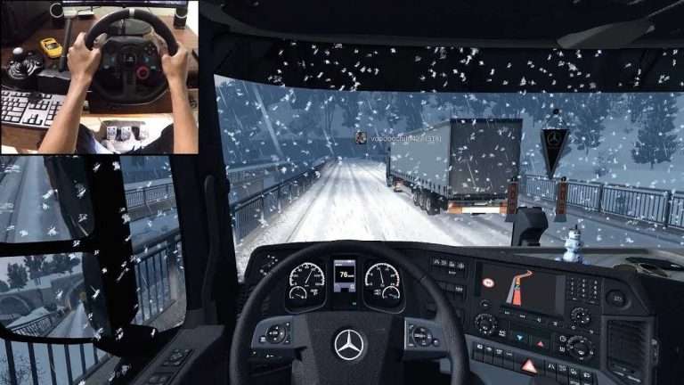Euro Truck Simulator 2 Online w/ snow mod - Excavator delivery | Logitech g29