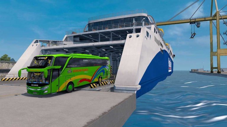 Gunung Harta naik kapal bali-jawa|| ets2 bus mod indonesia