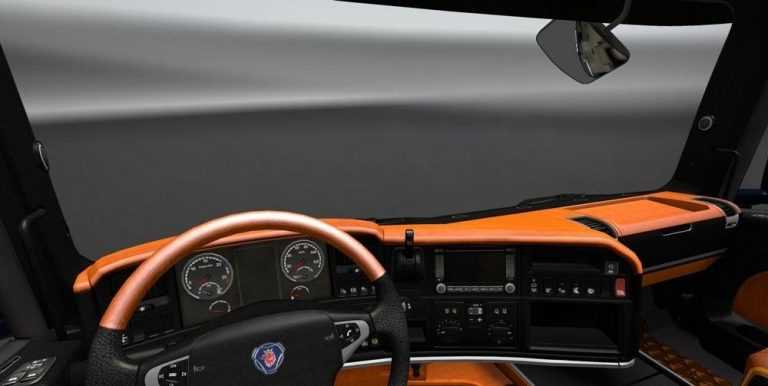 Scania Streamline Black Orange Interior Luxury V8 v 1.0