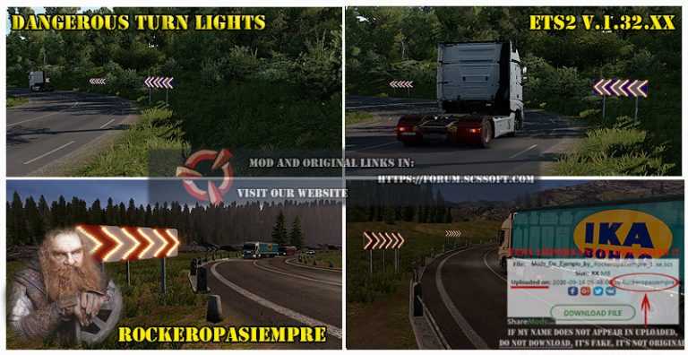 Dangerous Turn Lights ETS2 1.32.x