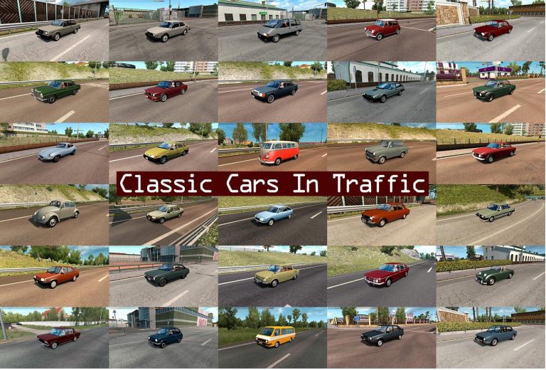 CLASSIC CARS TRAFFIC PACK BY TRAFFICMANIAC V2.3 MOD