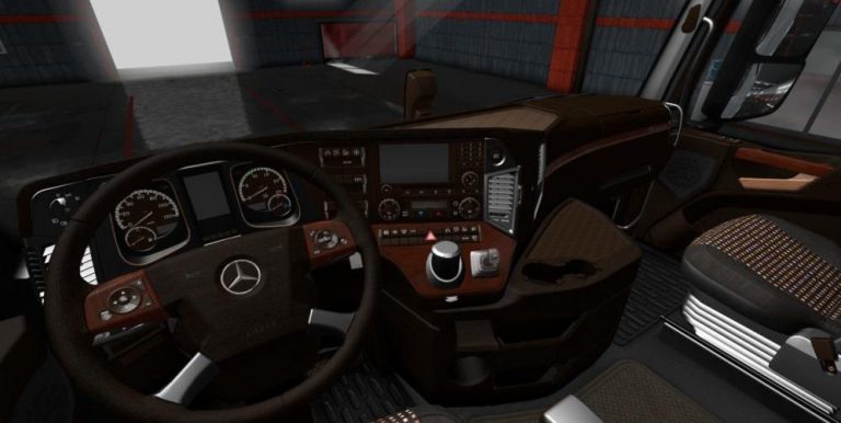 MERCEDES ACTROS MP4 LUX WOOD INTERIOR 1.34.X MOD