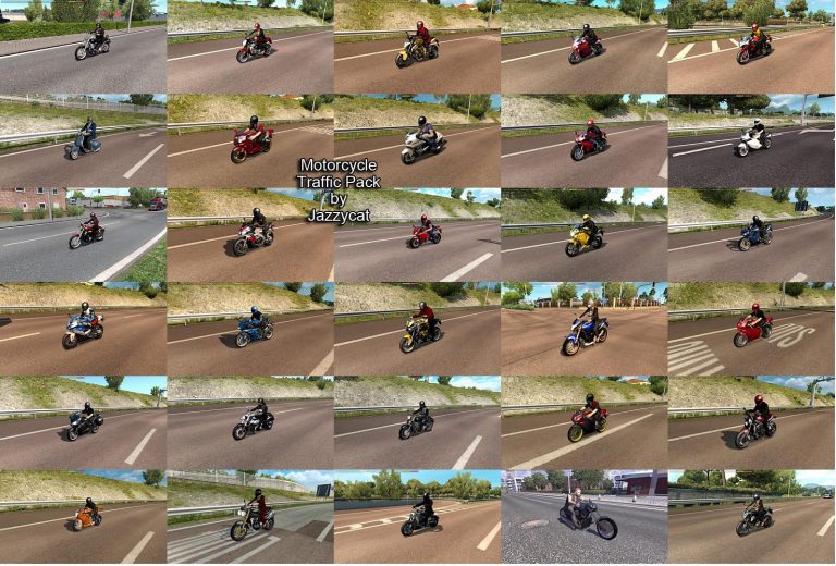 MOTORCYCLE TRAFFIC PACK BY JAZZYCAT V2.8 ETS2