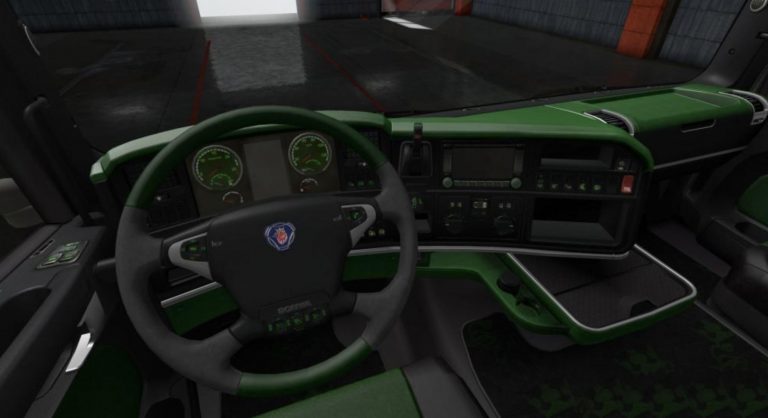 SCANIA R2009 BLACK – GREEN INTERIOR 1.36.X MOD