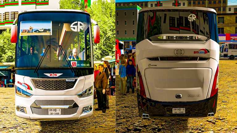 ETS 2 DHAKA GABTOLI – GAIBANDHA SR PARIBAHAN HINO 1J AC BUS COMFORTABLE JOURNEY
