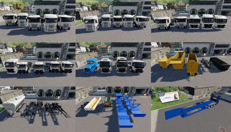 Trucks and Trailers Mega Pack v 5.2 – FS19 mods / Farming Simulator 19 mods