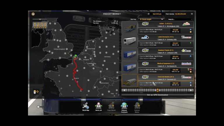 ETS2 Calais to Clermont (51 t) timelaps