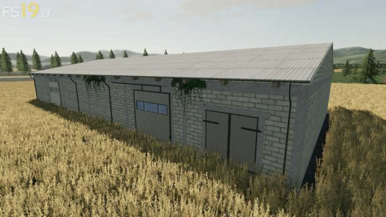 Hall and Red Brick Garage v 1.2 – FS19 mods / Farming Simulator 19 mods