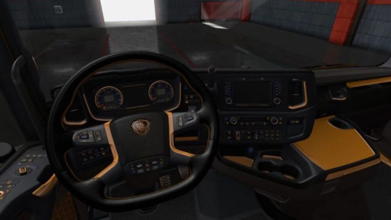 Scania S & R Black – Yellow Interior 1.41.x ETS2