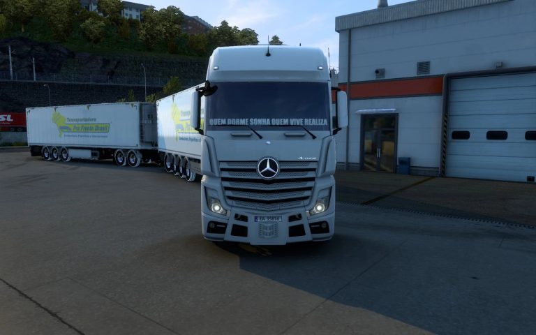 STICKER GLASS FOR ALL TRUCKS QUEM DORME SONHA 1.41 ETS2