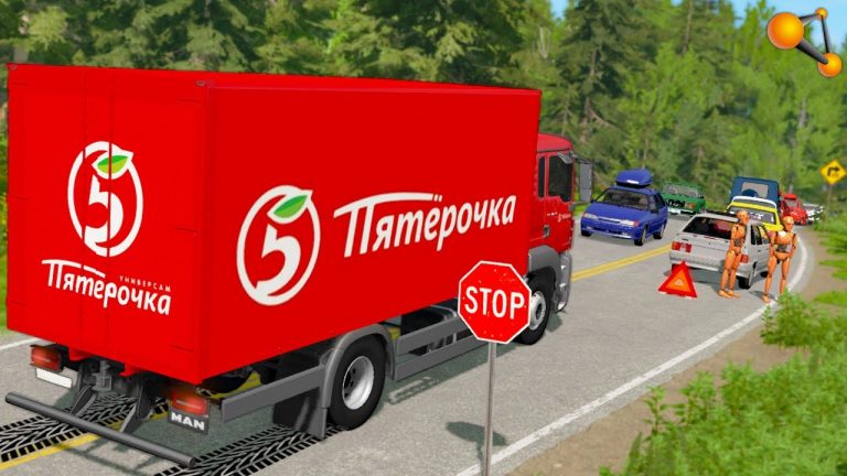 ФУРА ПЯТЕРОЧКИ БЕЗ ТОРМОЗОВ ВЛЕТЕЛА В ПРОБКУ | BeamNG.drive