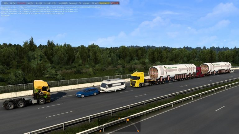 OVERSIZED TRAILER FUSELAGE AIRBUS A319 IN TRAFFIC 1.45 ETS2