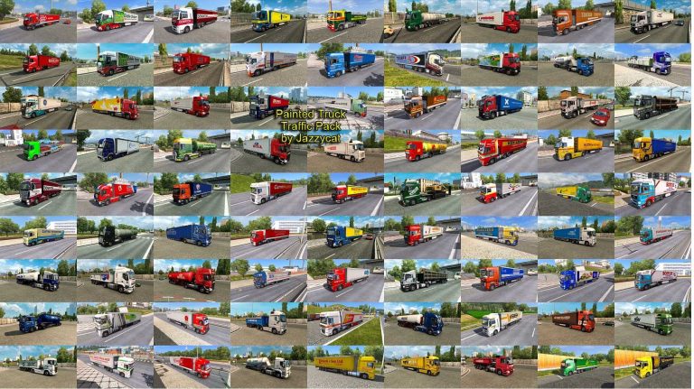 Painted Truck Traffic Pack by Jazzycat v16.0 ETS2