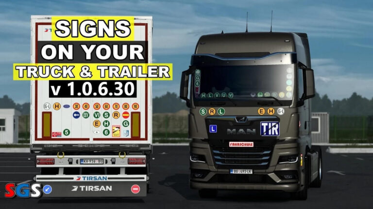 Truck and Trailer Signage v1.0.6.30 for ETS2 1.55