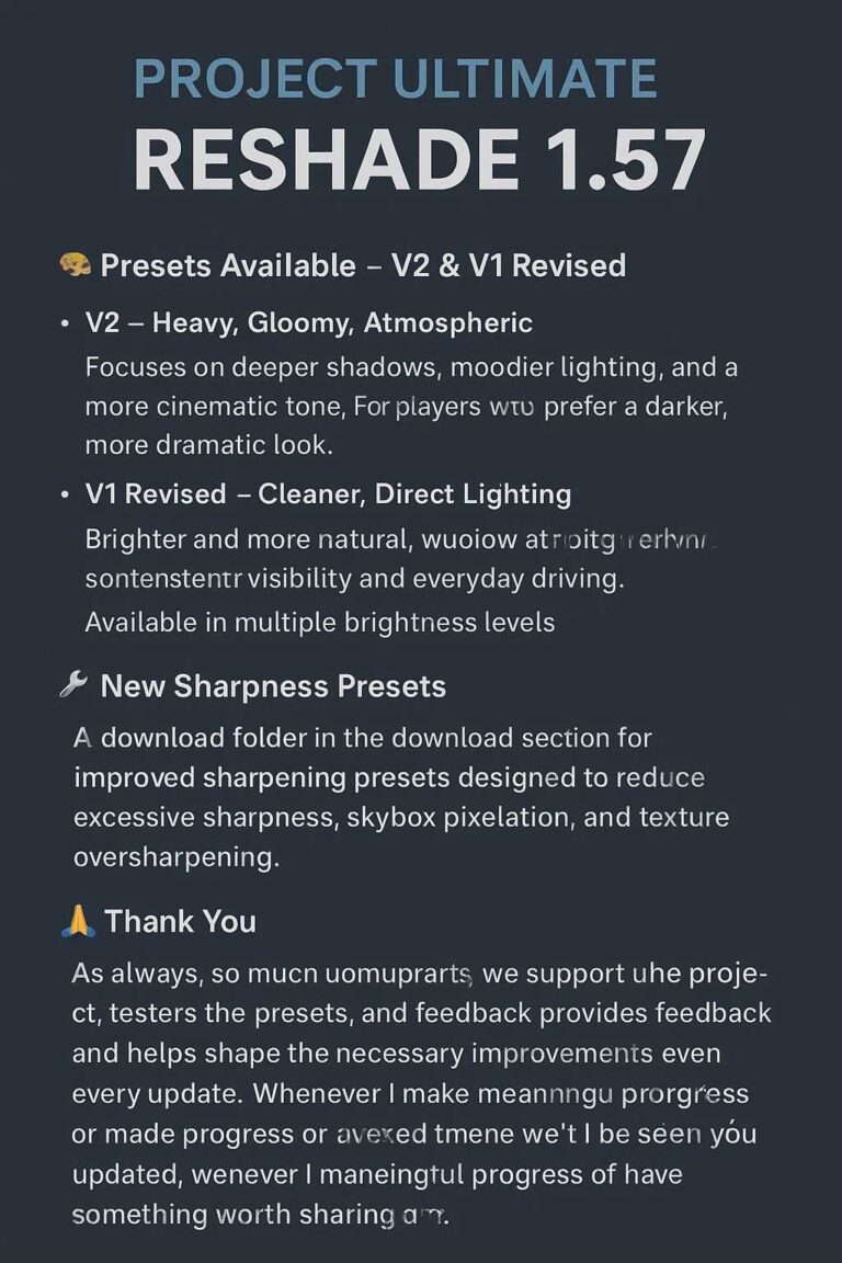 Ultimate ReShade Project 1.57 for ETS2