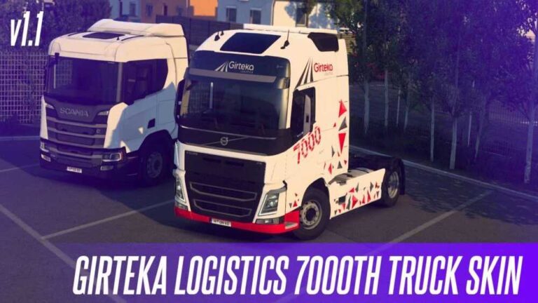 Girteka Logistics 7000th Truck Special Skin v1.1 for ETS2 1.57.x