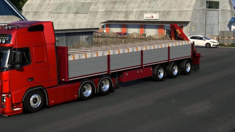 SCS crane trailer 3 steer axle v1.1 ETS2